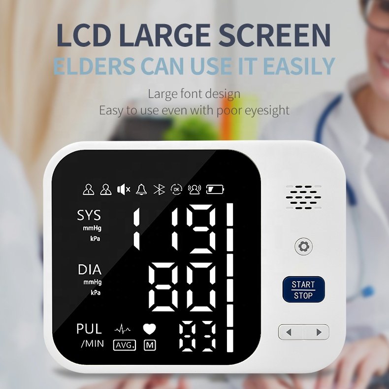 High-Quality household medical devices Sphygmomanometer upper arm Automatic Big Screen Digital Blood Pressure Monitor Electronic