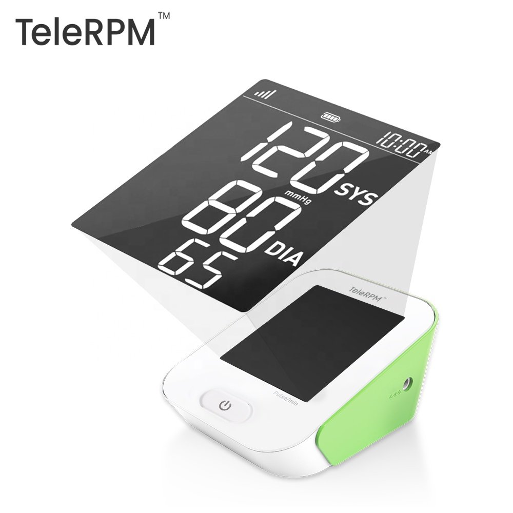 4G Blood Pressure Monitor Supplier TeleRPM Offers Professional Automatic Arm Connectable Cellular Sphygmomanometer with BP Cuff