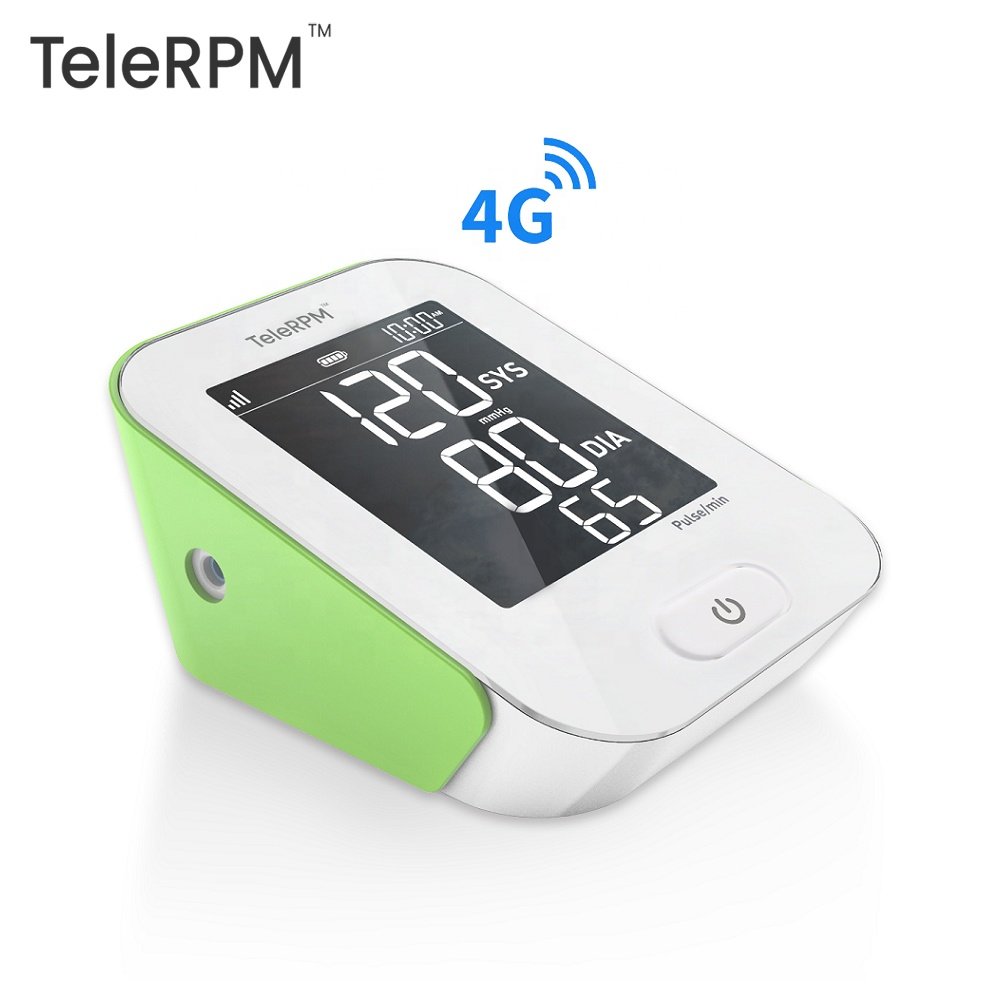 4G Blood Pressure Monitor Supplier TeleRPM Offers Professional Automatic Arm Connectable Cellular Sphygmomanometer with BP Cuff