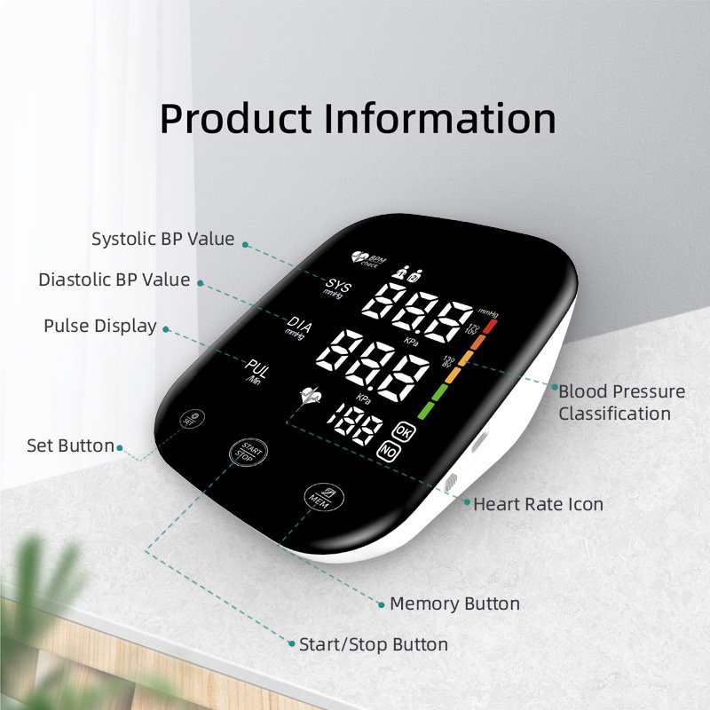 Digital Portable LED Display BP Machine Blood Pressure Monitors Tensiometer BPM Lithium Battery Sphygmomanometer
