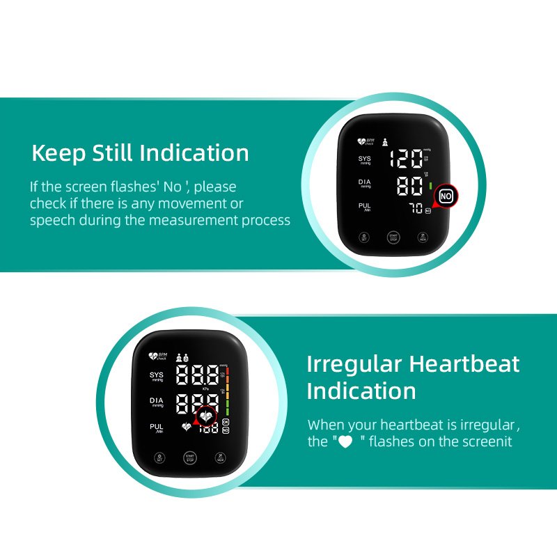 Digital Portable LED Display BP Machine Blood Pressure Monitors Tensiometer BPM Lithium Battery Sphygmomanometer