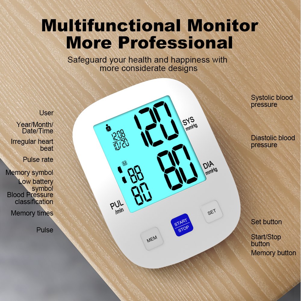 Electronic Tensiometres BP Monitor Arm Blood Pressure Machine BP Machine Automatic Electric Upper Arm Blood Pressure Monitor