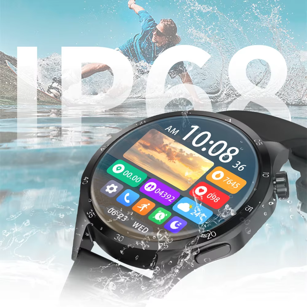 W4 Pro+ HD Large Screen Smart Watch Answer Call IP68 Waterproof Sports Fitness Tracker Heart Rate Monitoring NFC Business Watch