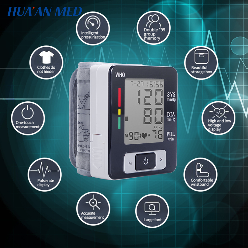 Wholesale Price Buy Portable Automatic Smart Electronic Sphygmomanometer Wrist Digital Bp Machine Blood Pressure Monitor