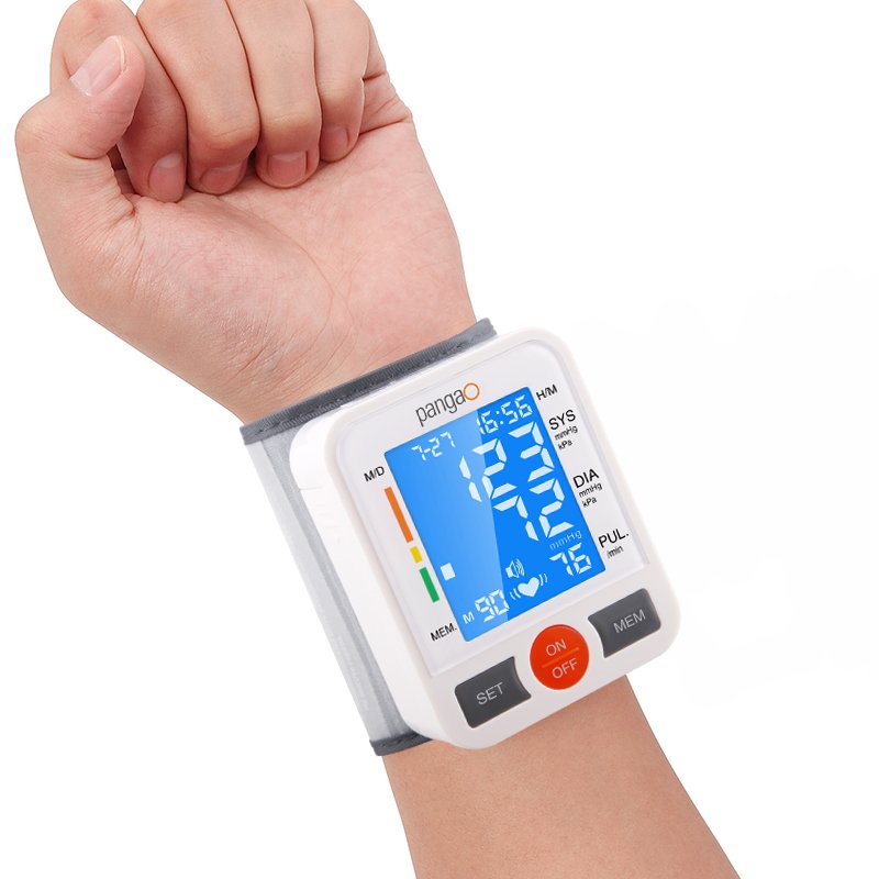 Private label best wireless portable electronic accurate digital wrist blood pressure monitor instrument bp machine for home