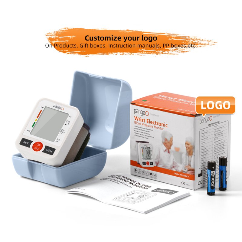 Private label best wireless portable electronic accurate digital wrist blood pressure monitor instrument bp machine for home