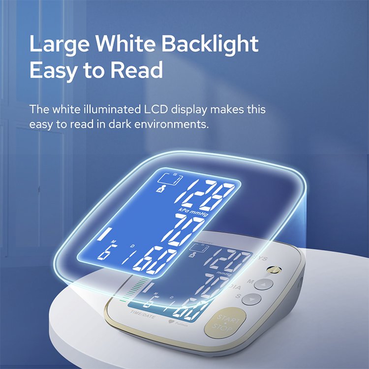 TRANSTEK 2 Users 250 Readings Upper Arm Cuff Bluetooth BP Machine LCD Digital Smart Automatic Blood Pressure Monitor