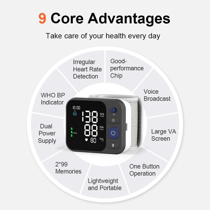 Household Medical Devices Blood Pressure Machine Tensiometros Digitales Baumanometro Digital Blood Pressure Monitor Wrist