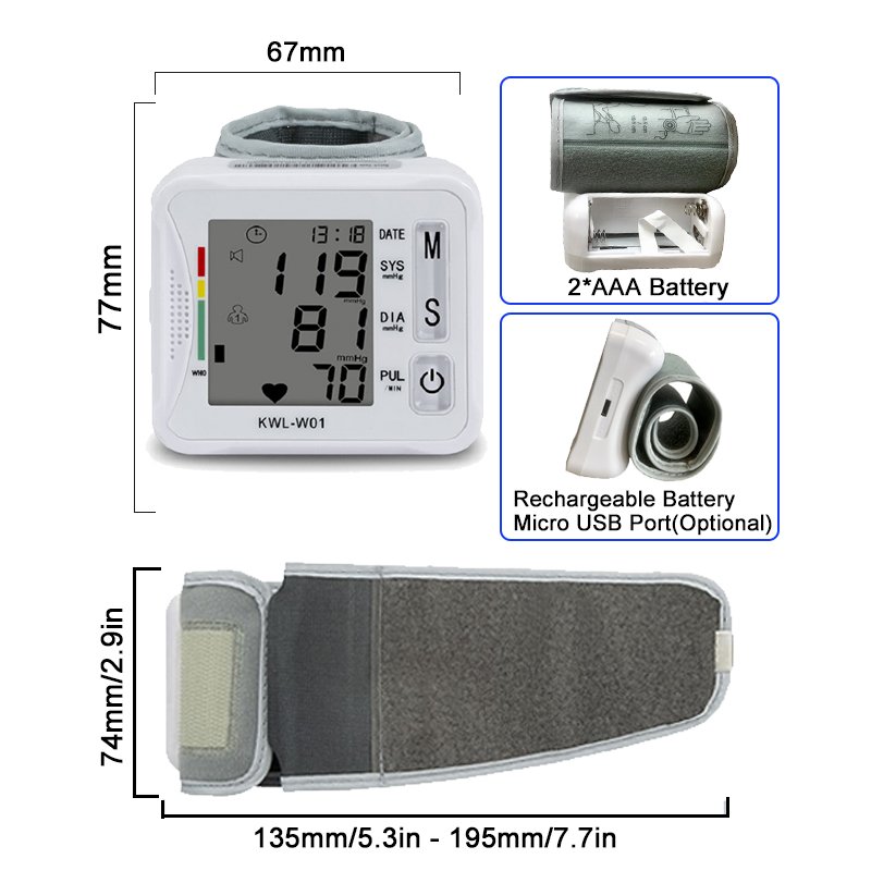 Vileco Wrist BP Monitor tensiometro digital wrist blood pressure monitor BP blood pressure machine digit blood pressure monitor