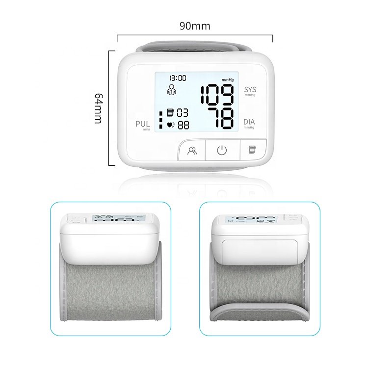 Portable Automatic Blood Pressure Machine Smart Sphygmomanometer Electronic BP Monitor Wrist Digital Blood Pressure Monitor