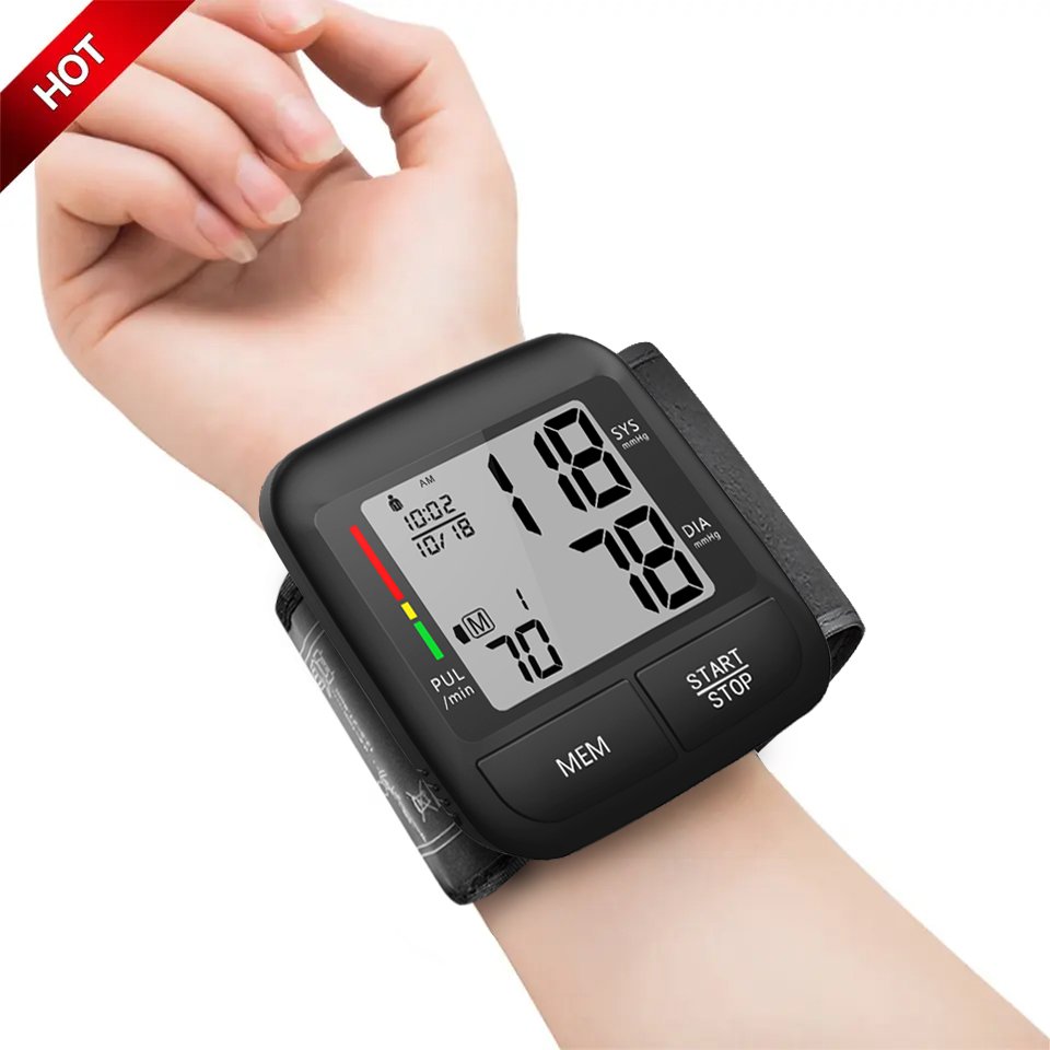 Factory Price Tensiometro Digital Wrist Blood Pressure Monitor Smart Sphygmomanometer Digit Wrist Blood Pressure Monitor