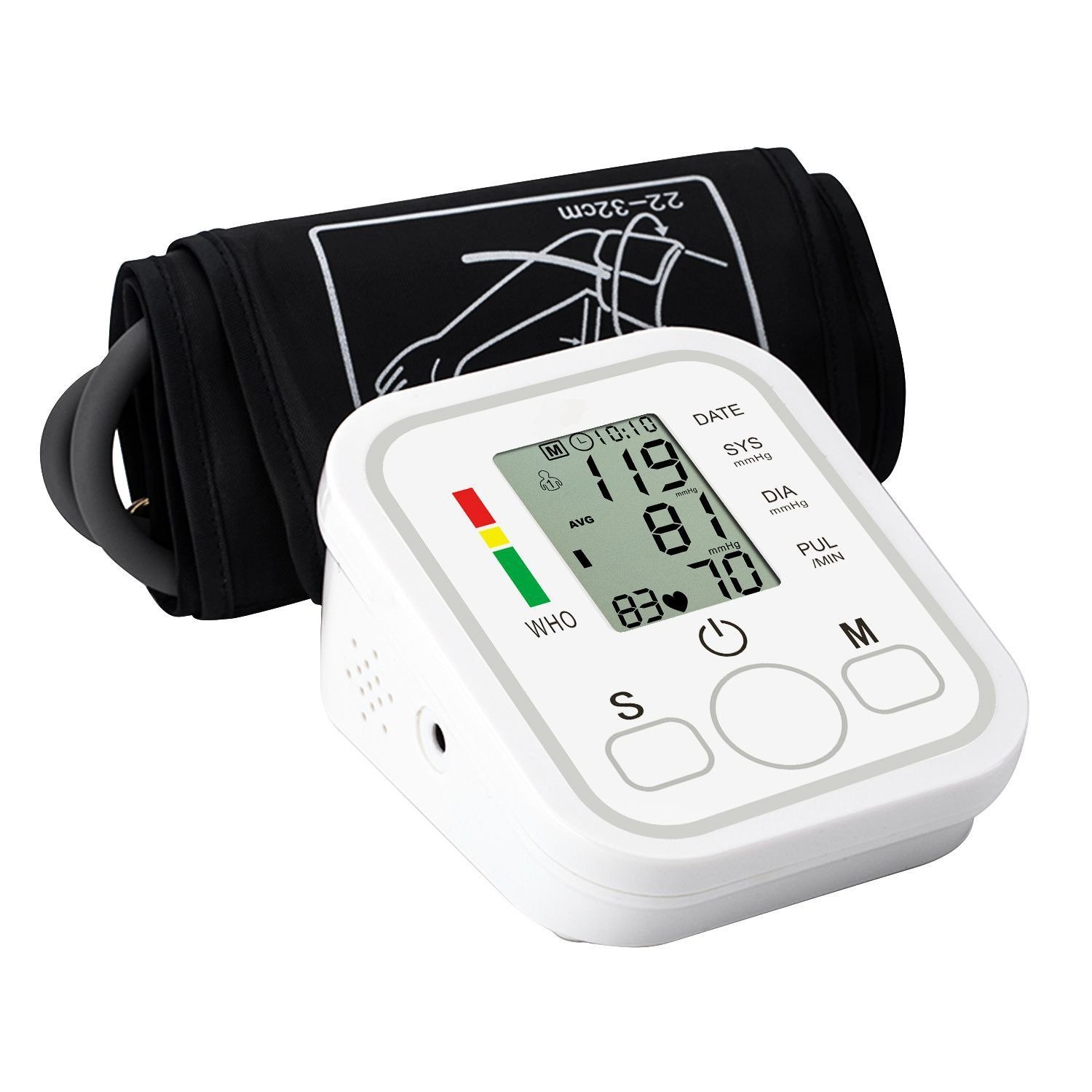 Home Use Digital BP Machine Automatic Medical Arm Blood Pressure Monitor with LCD Display & Voice