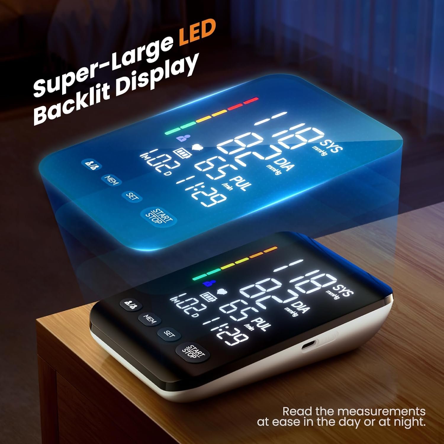 Blood Pressure Monitor for Home use Digital Blood Pressure Machine with Backlit LED Display 2x90 Sets Memory for Two Users