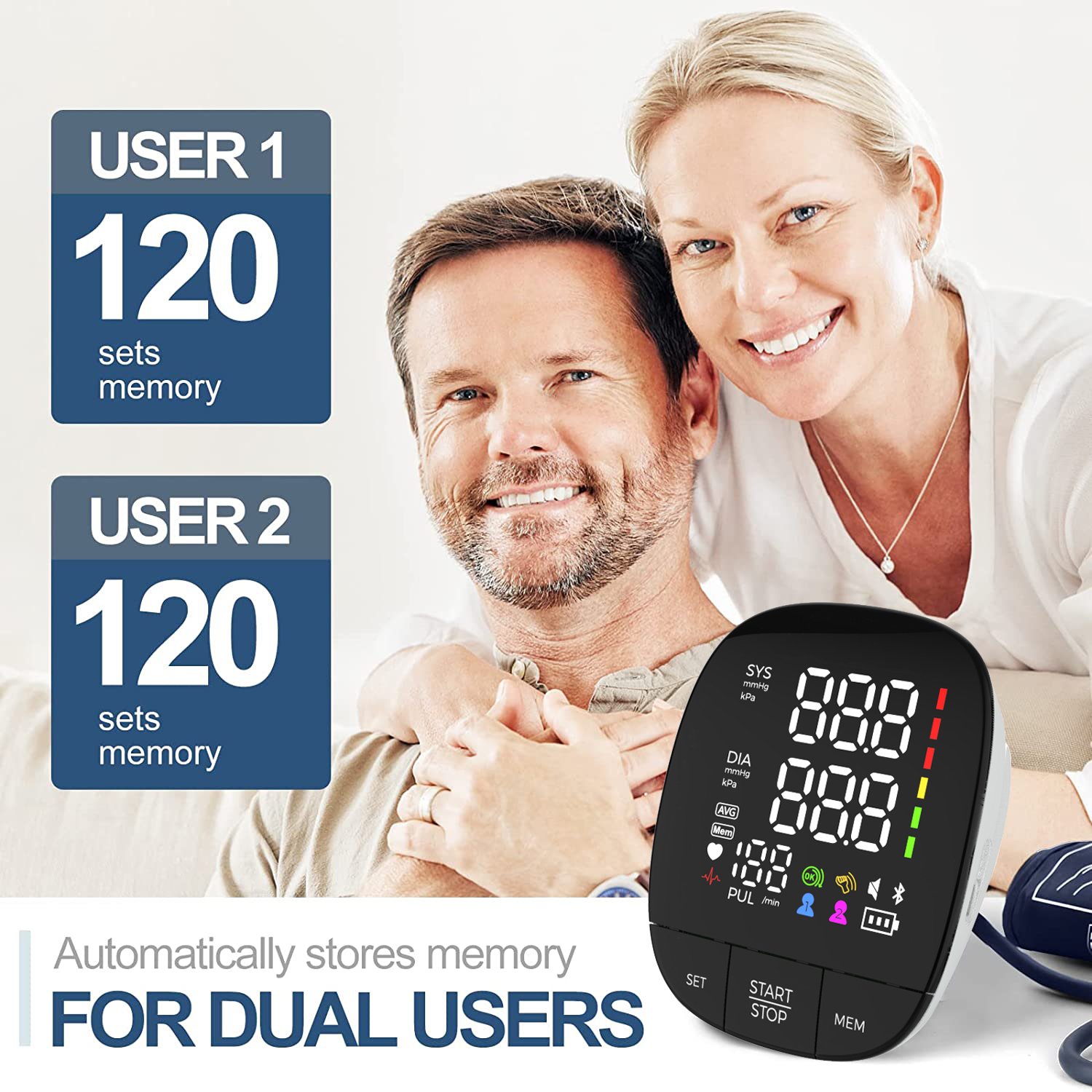 50% Discount Best Heart Beat Automatic With Large Display Screen Blood Pressure BP Monitor Machine