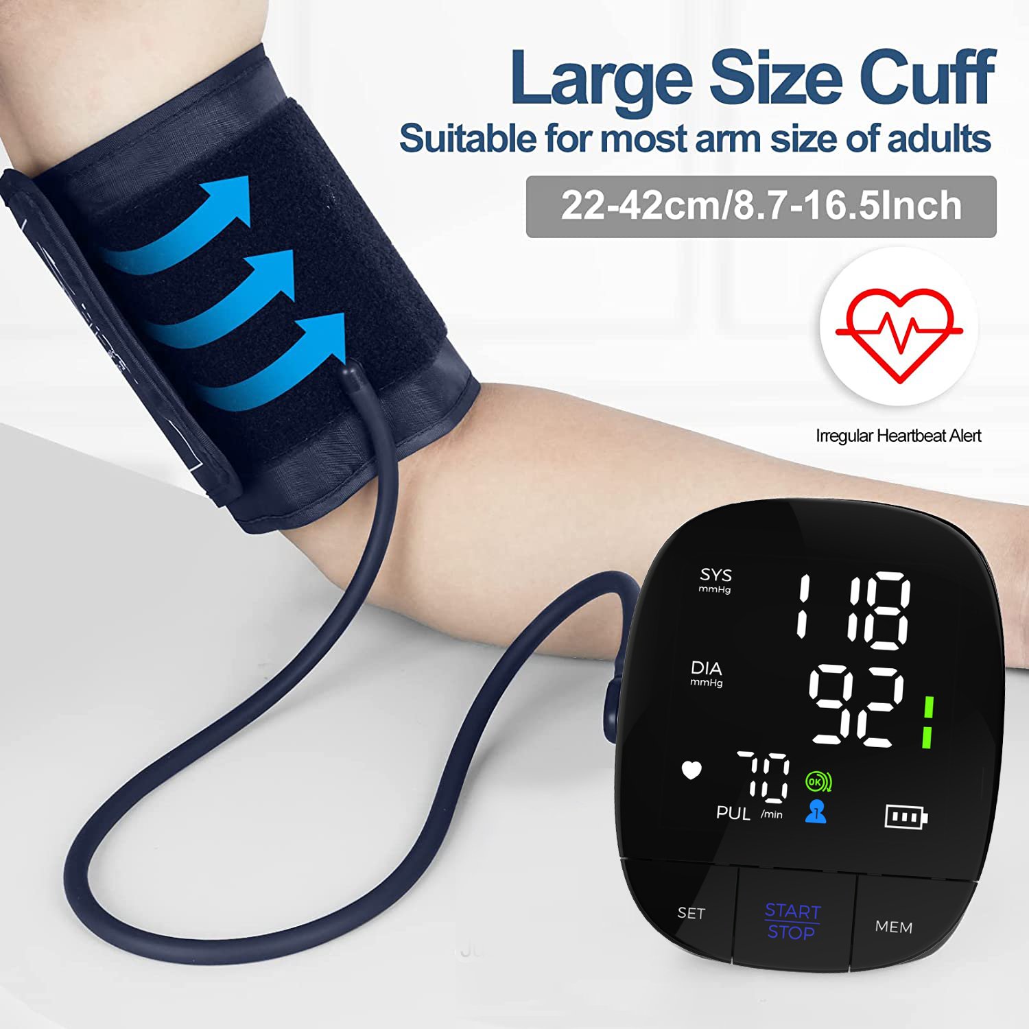 50% Discount Best Heart Beat Automatic With Large Display Screen Blood Pressure BP Monitor Machine