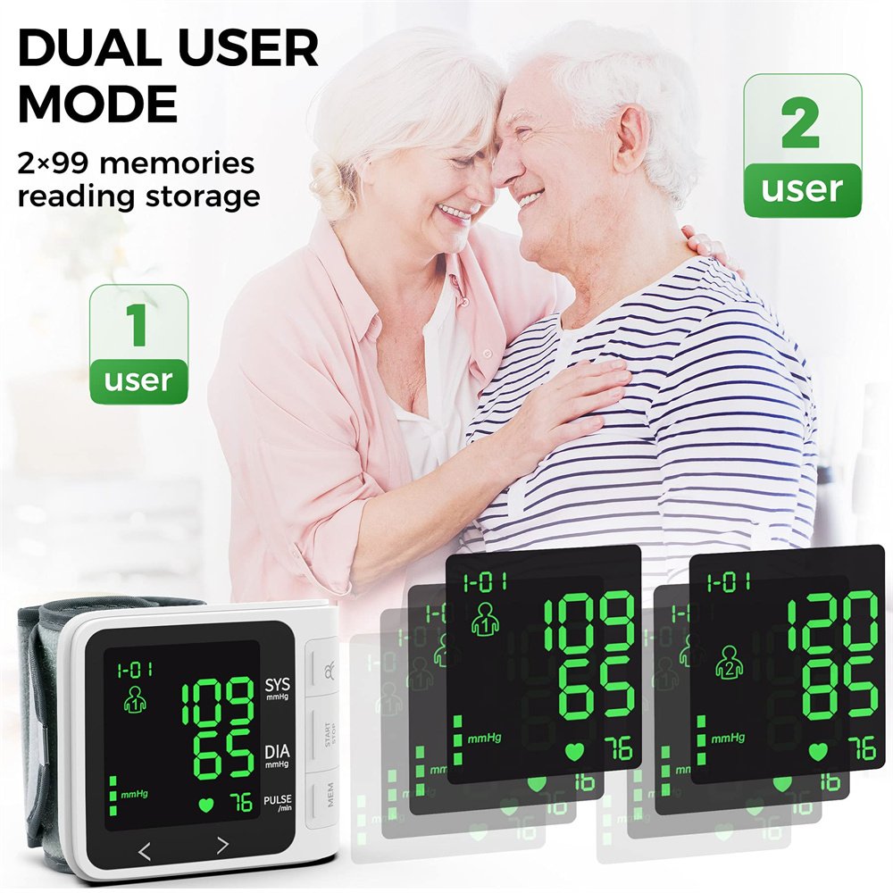 Portable Bp Monitor Display Blood Pressure Machine Digital Tensiometres Wrist Blood Pressure Monitor