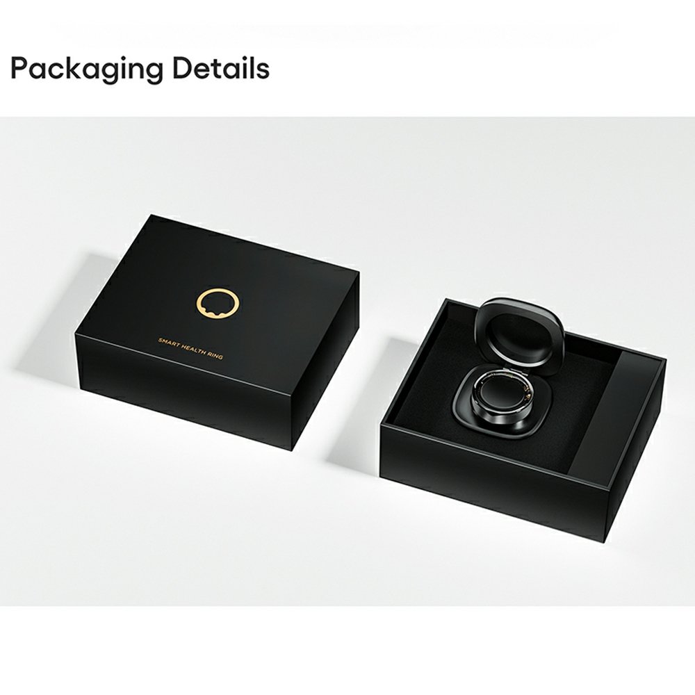 J-Style 2301B Titanium Bluetooth Smart Ring for Men Women Couple IOS Android Phone with Fitness Sleep Health Tracker Monitor