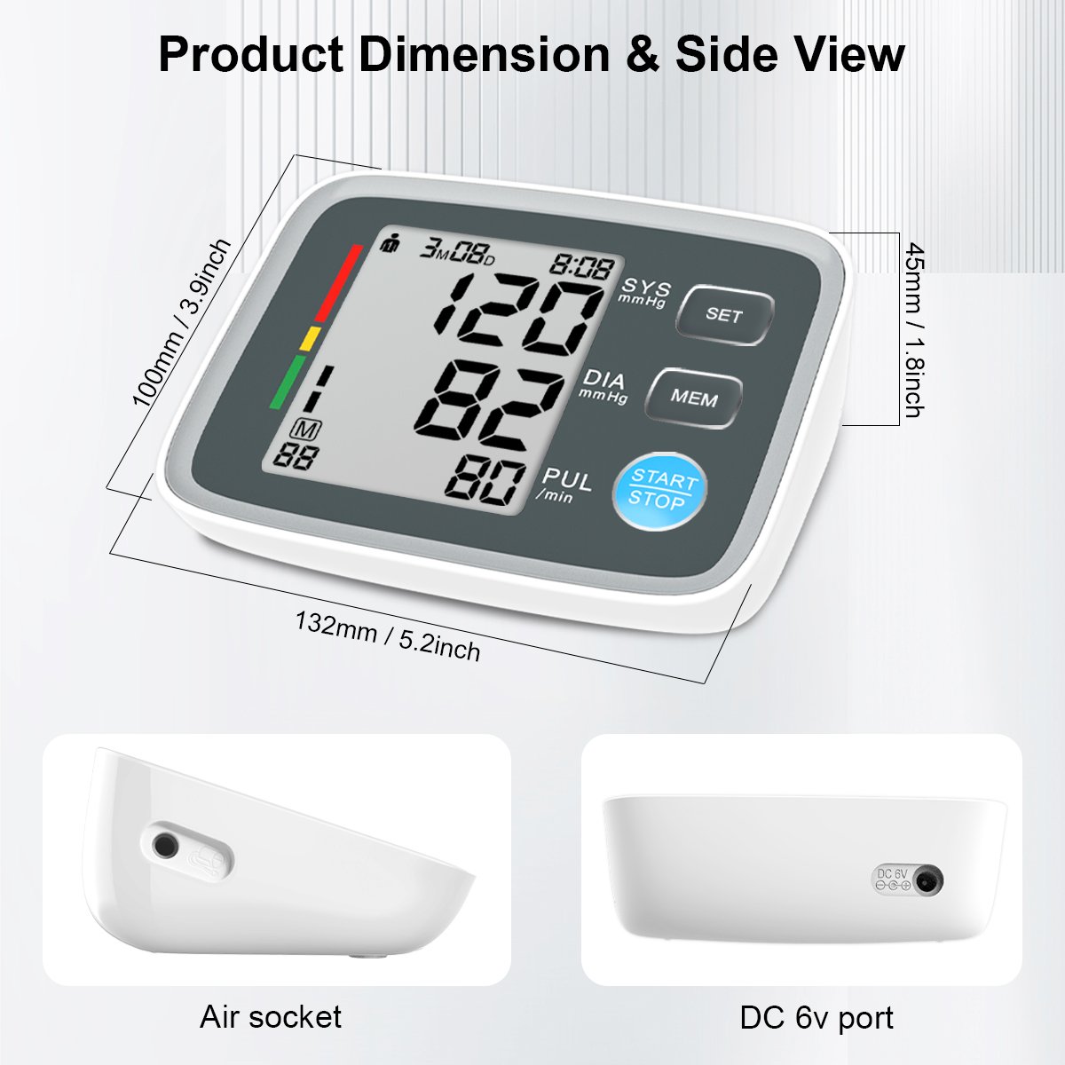 Factory Price Blood Pressure And Heart Rate Monitor LCD Big Screen Automatic BP Machine Upper Arm Blood Pressure Monitor