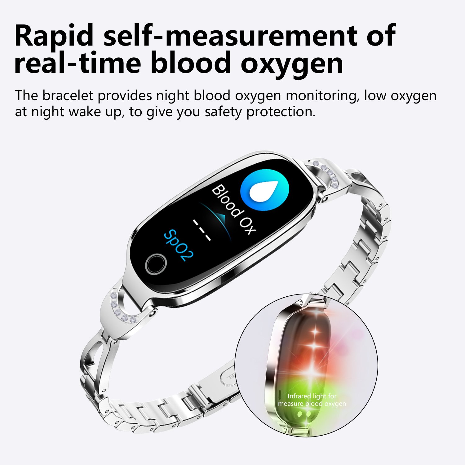 Factory F81 Smart Wristband Fashion Metal Strap Girl Smart Watch For Women Heart Rate Blood Pressure Monitoring Smartwatch