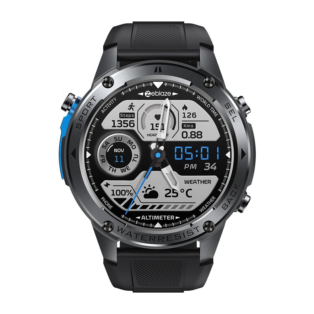 Zeblaze Stratos 2 Ultra Outdoor Sports GPS Smartwatch 10 ATM Waterproof Heart Rate Blood Pressure Monitor Fitness Tracker