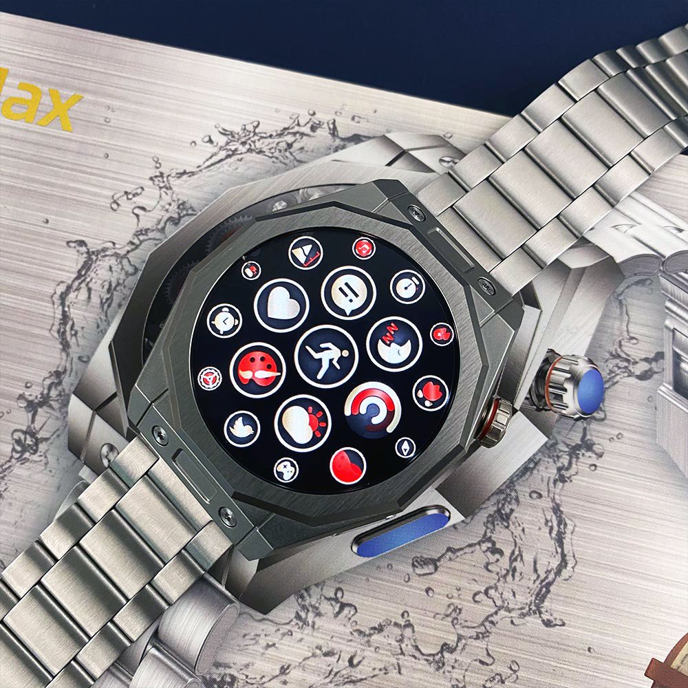Z83 Max Waterproof BT Calling Smartwatch Stainless steel AMOLED Reloj inteligente Heart rate Smart watch for Men