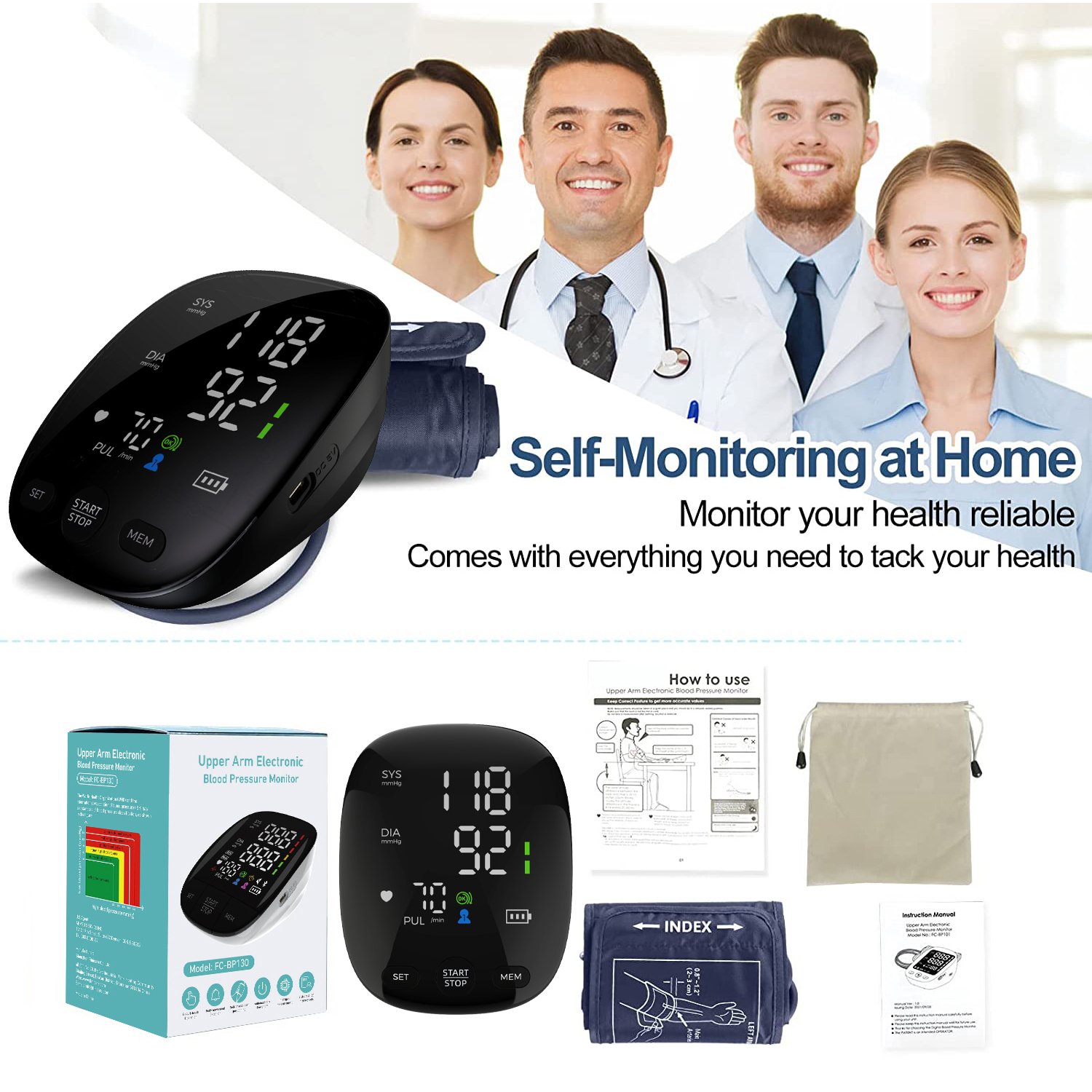 Factory wholesale automatic digital blood pressure monitor with Arrhythmia Detection