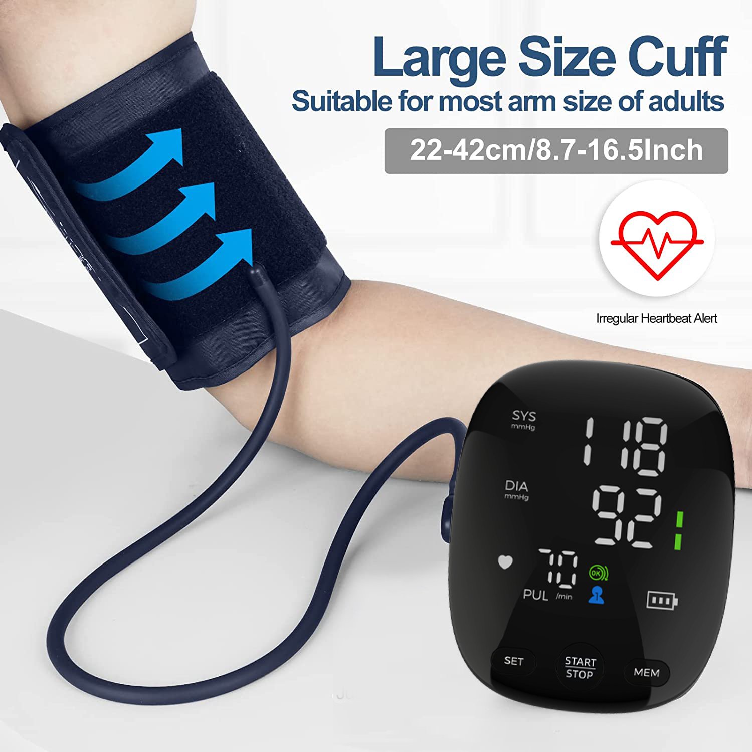 Factory wholesale automatic digital blood pressure monitor with Arrhythmia Detection