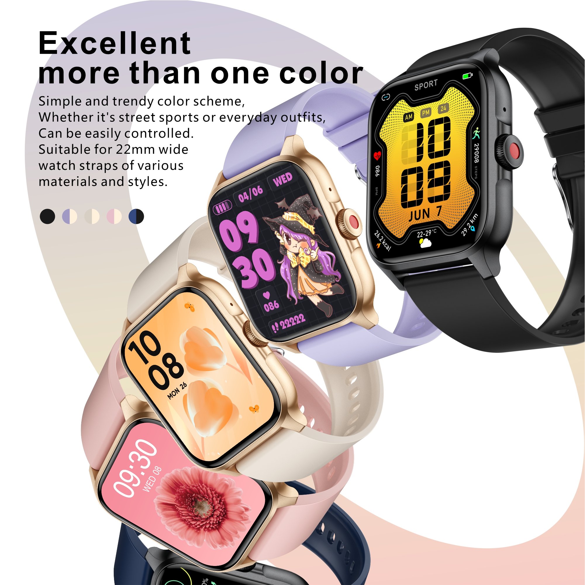 Maxtop 1.85 Voice Assistant Blood Pressure Monitoring Multifunction Smart Touch Watch for Women
