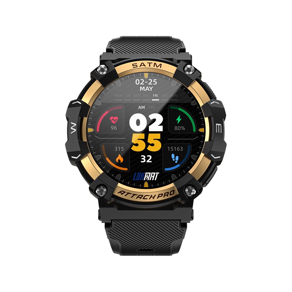 LOKMAT ATTACK 2 PRO Smart Watch BT Call Fitness Tracker IP68 Waterproof Blood Oxygen/Pressure/Heart Rate Monitor Smartwatches