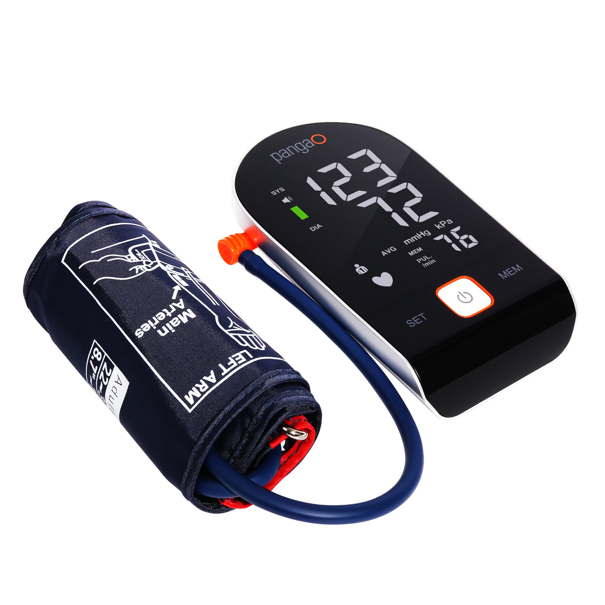 Pangao portable medical automatic upper arm BP control machine electronic digital blood pressure monitor with large led for home