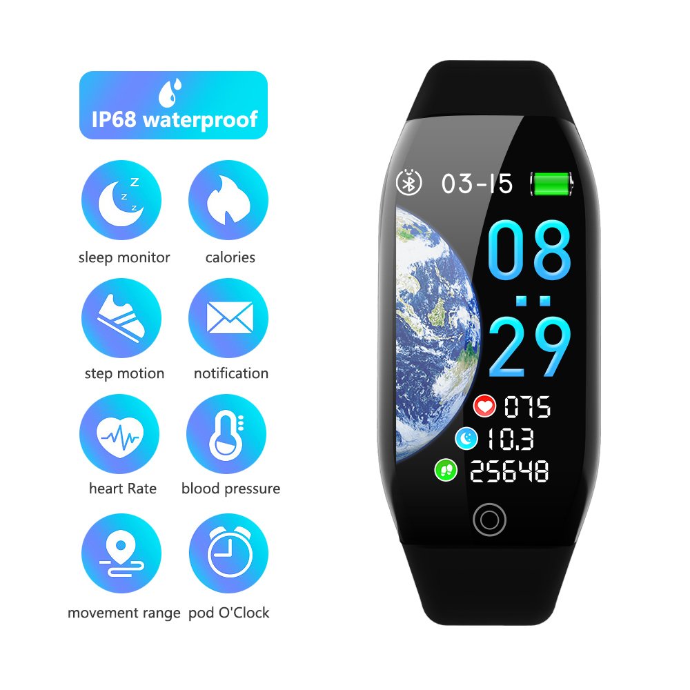 Smart Bracelet F21 Ip68 Waterproof Smarthwatch Blood Pressure Fitness & Heart RateTracker Smartband Fitness Wristbands