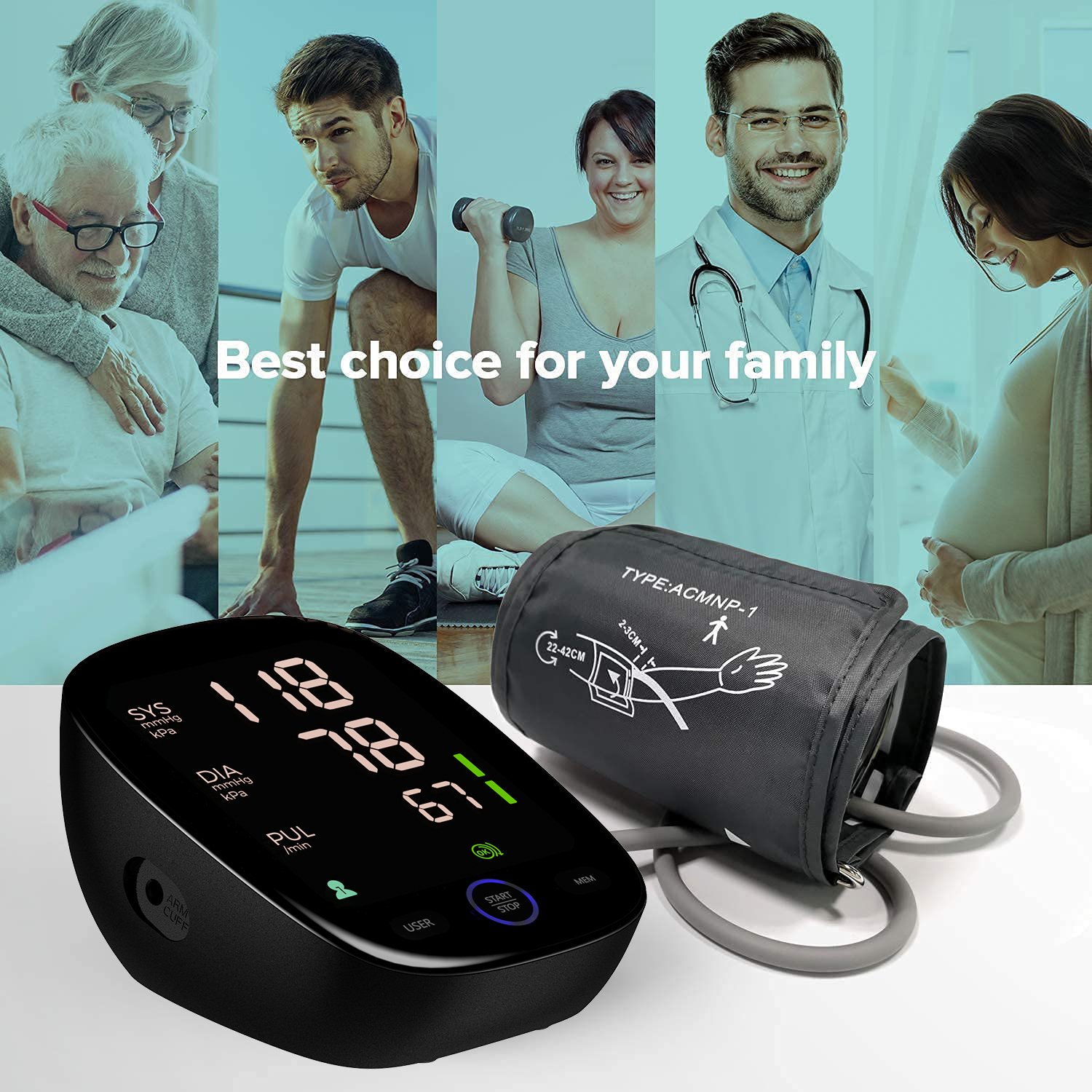 China Blood Pressure Monitor Blood Testing Equipment Automatic Portable CE Approved BP monitor
