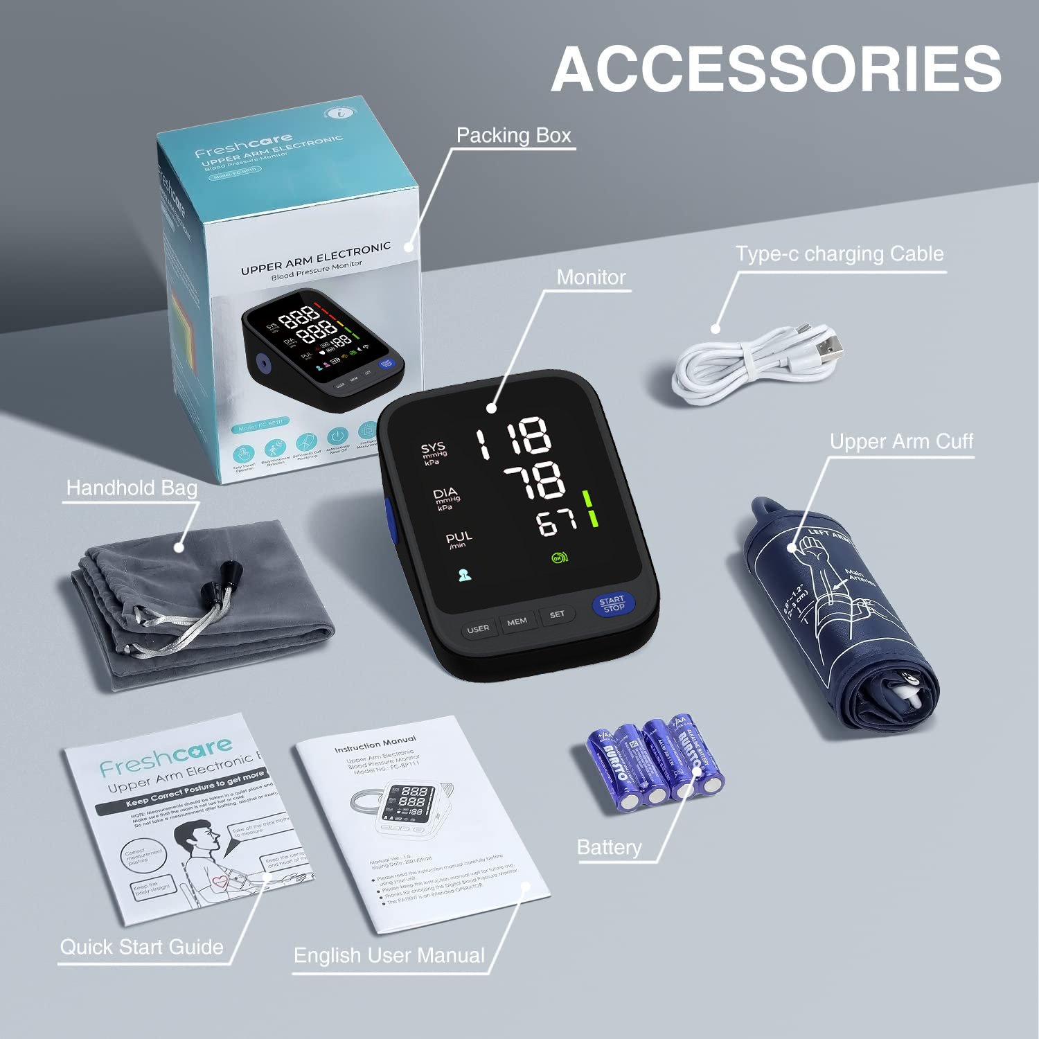 ISO/CE/BSCI Led Display Upper Arm Type 22-42cm Digital Automatic Blood Pressure Monitors For Daily Use Hospital Use Family Care