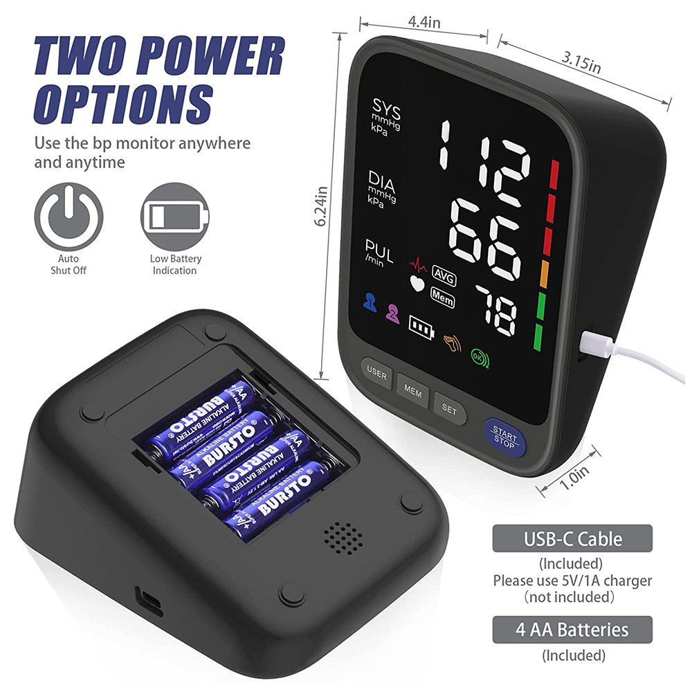 ISO/CE/BSCI Led Display Upper Arm Type 22-42cm Digital Automatic Blood Pressure Monitors For Daily Use Hospital Use Family Care