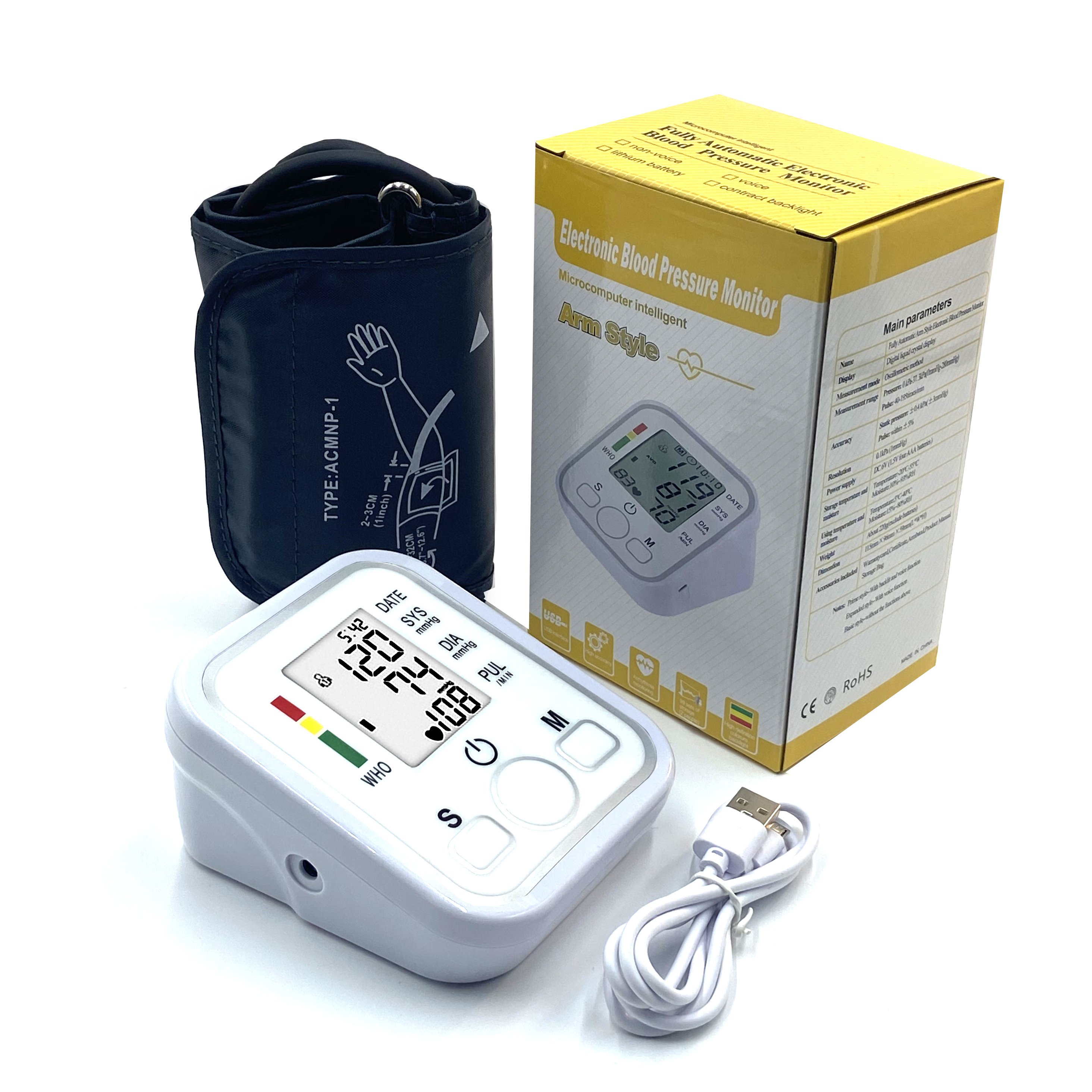 Hot-sale Classic Factory Price Digital Tensiometer Electronic blood pressure monitor Medical Sphygmomanometer
