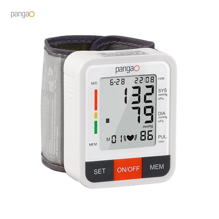 Pango Electrical Big Screen Wrist Measuring Instrument Automatic Digital BP Monitor Blood Pressure Device