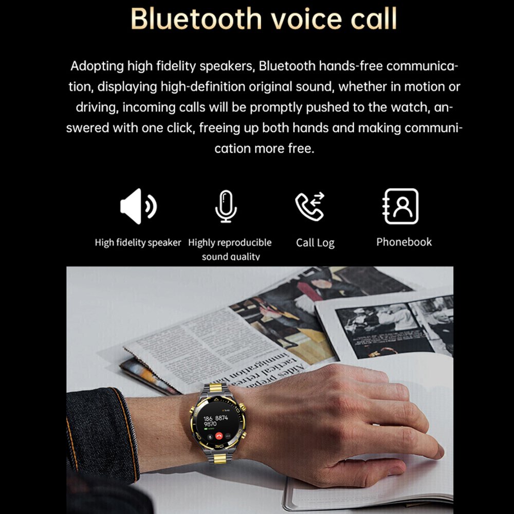 1.53 inch TFT Golden BT Call Smartwatch Man Montres intelligentes Relojes inteligentes GS GOLD Smartwatch