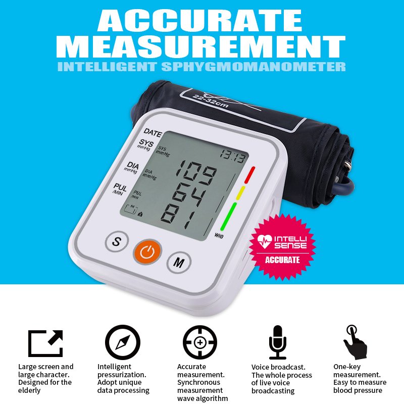 BP Testing Machine Upper Arm Blood Pressure Monitor Digital BP Machine Blood Pressure Monitor