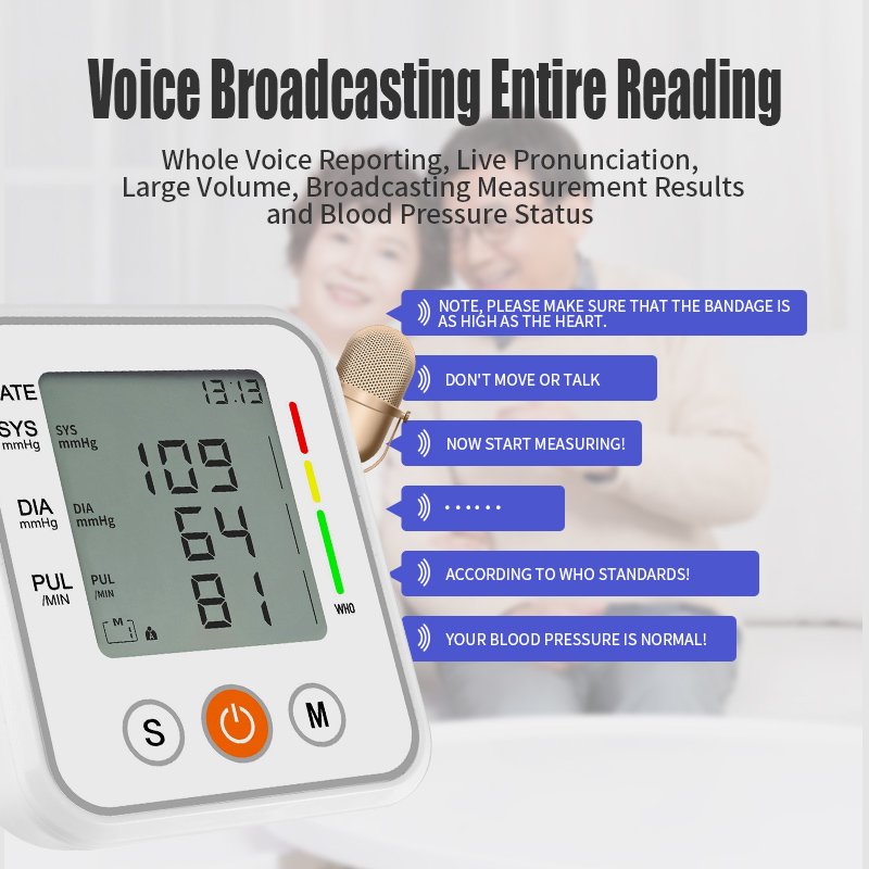 BP Testing Machine Upper Arm Blood Pressure Monitor Digital BP Machine Blood Pressure Monitor