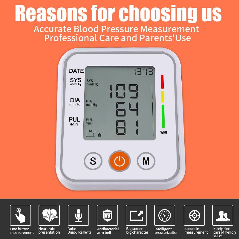BP Testing Machine Upper Arm Blood Pressure Monitor Digital BP Machine Blood Pressure Monitor
