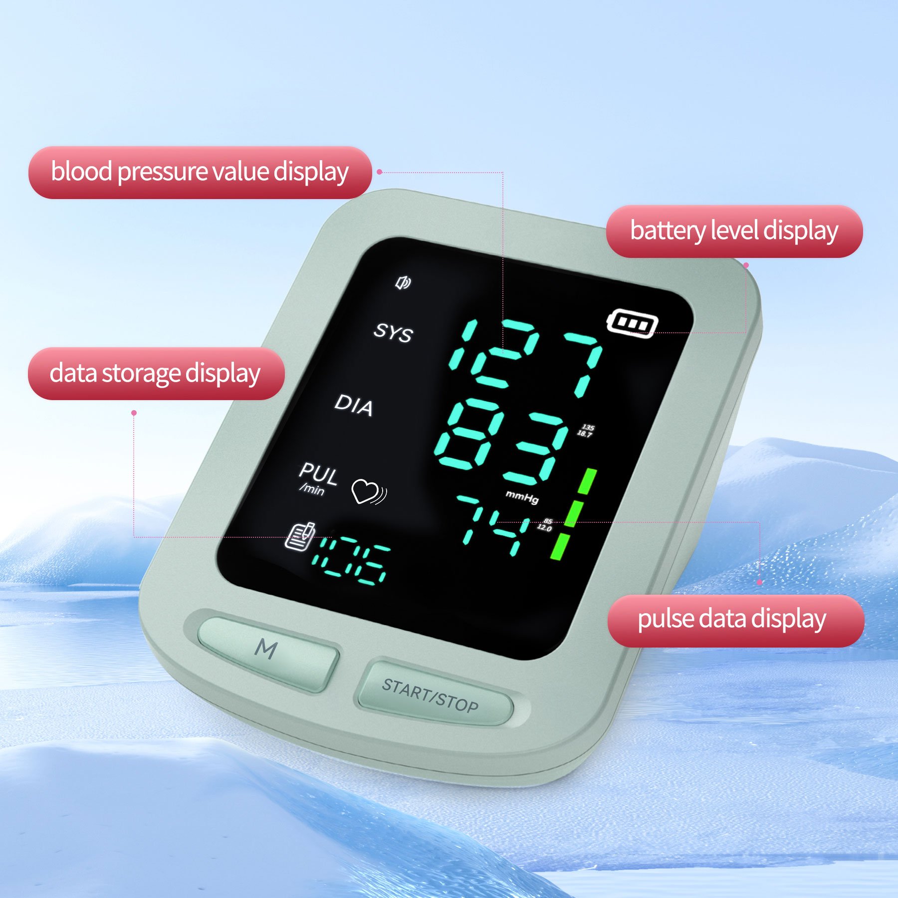 CONTEC08E Color LED upper arm blood pressure home use blood pressure monitor