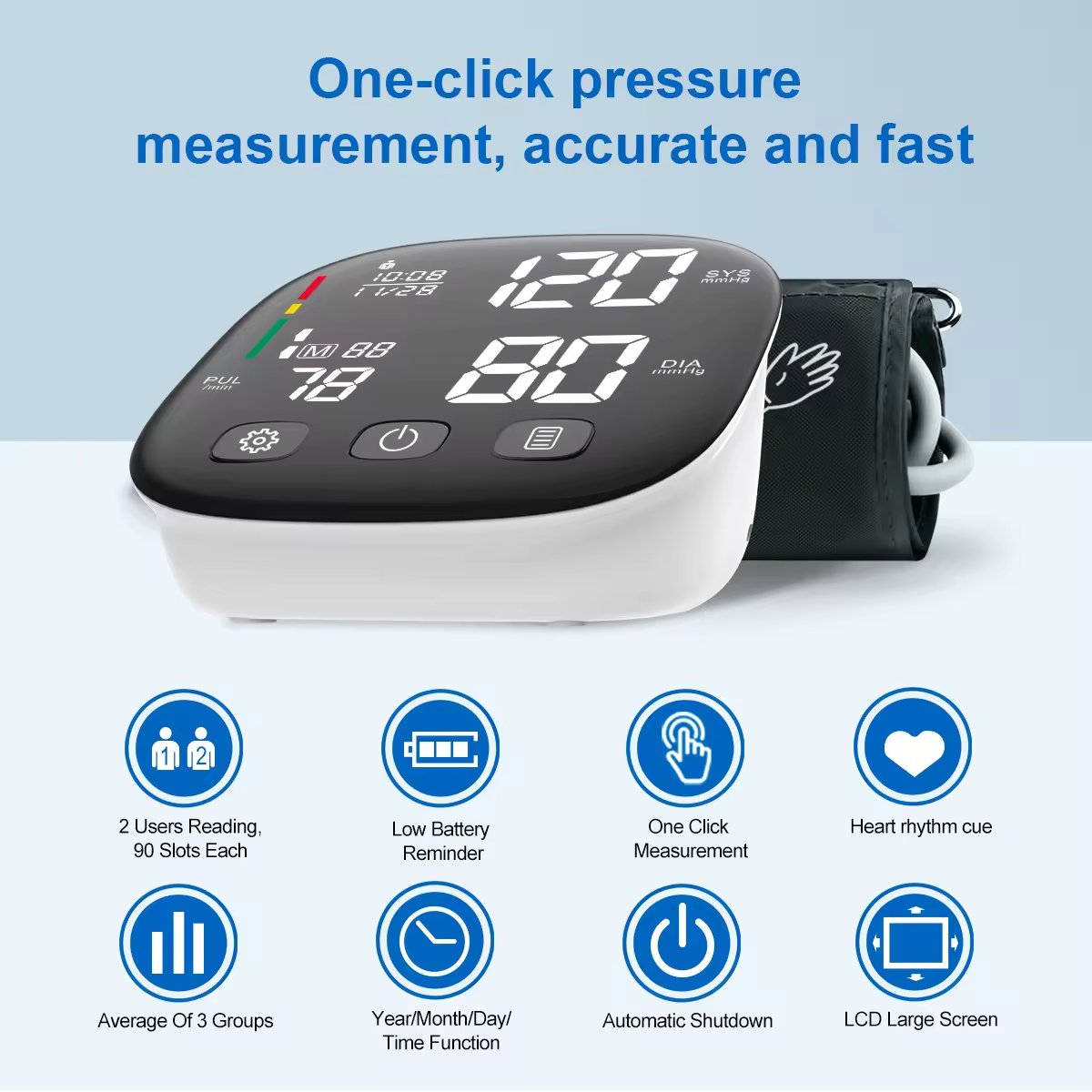CE Approval Electronic Automatic Blood Pressure Meter BP Monitor Blood Pressure Machine Upper Arm Digital Blood Pressure Monitor