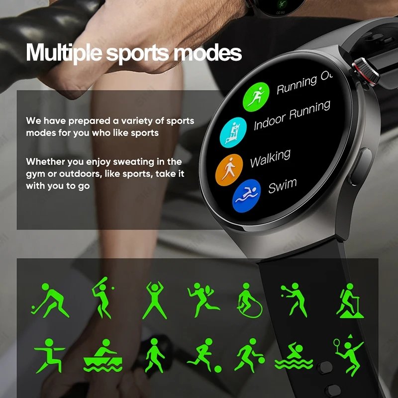 Flyrabbit 2025 Smart Watch Men NFC AMOLED 360x360 HD Screen Heart Rate BT Call SmartWatch 2024 New For Cheap Mobile Phone