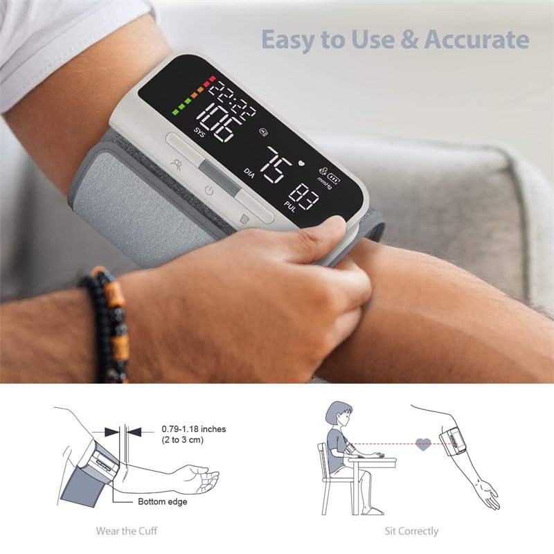 Portable Blood Pressure Machine Digital Tensiometer BP Machine BP Monitor With Upper arm Cuff Digital Blood Pressure Monitor