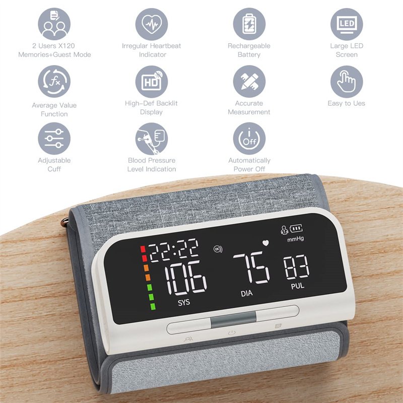 Portable Blood Pressure Machine Digital Tensiometer BP Machine BP Monitor With Upper arm Cuff Digital Blood Pressure Monitor
