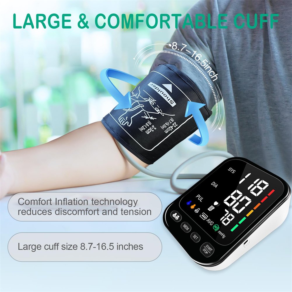 Electronic Upper Arm Bp Machine Digital Blood Pressure Sphygmomanometer Electron Monitor Device Blood Pressure Medication
