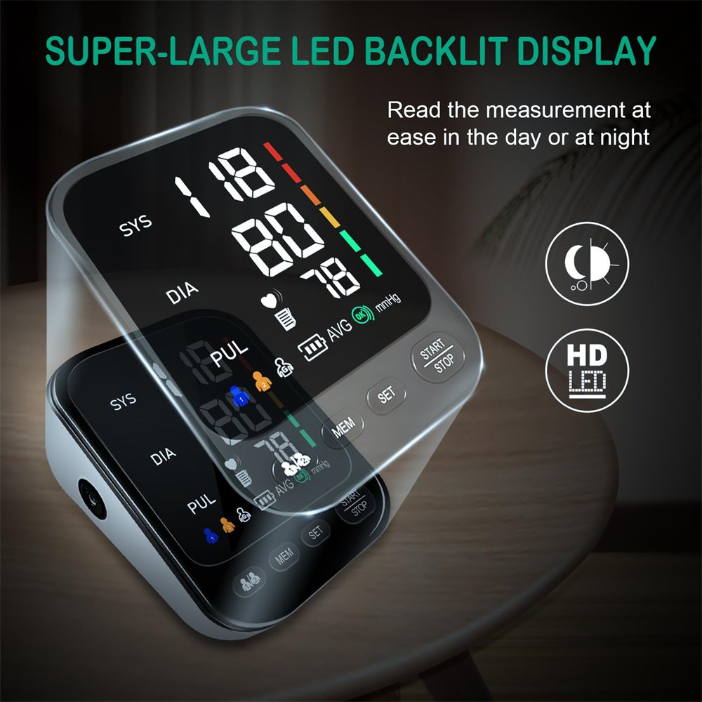 Electronic Upper Arm Bp Machine Digital Blood Pressure Sphygmomanometer Electron Monitor Device Blood Pressure Medication
