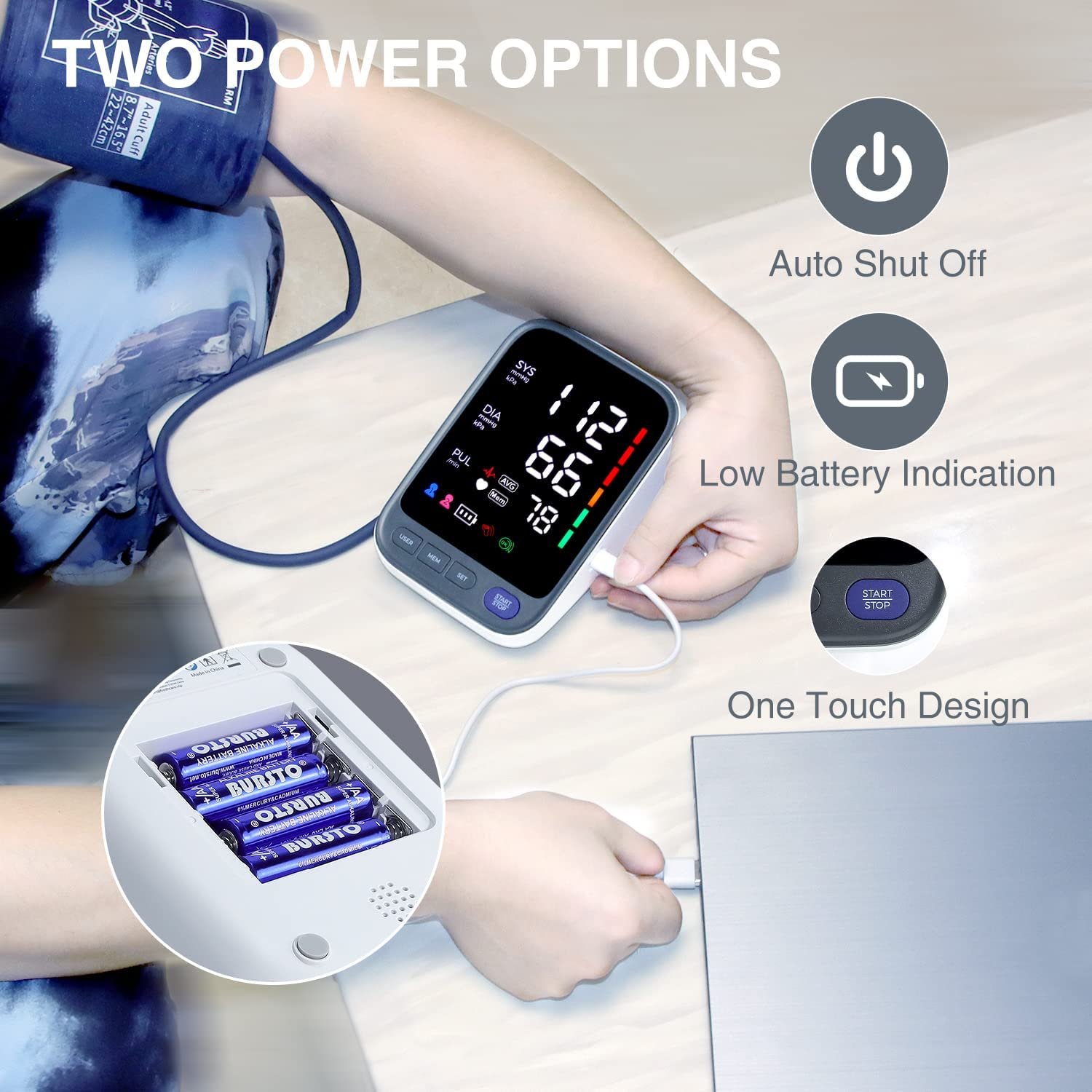 New Digital Upper Arm LED Screen Blood Pressure Monitor With Bluetooth