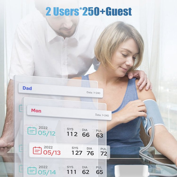 TRANSTEK LCD Electric Sphygmomanometer Tensiometer Upper Arm Wireless Automatic Digital BP Machine Blood Pressure Monitor