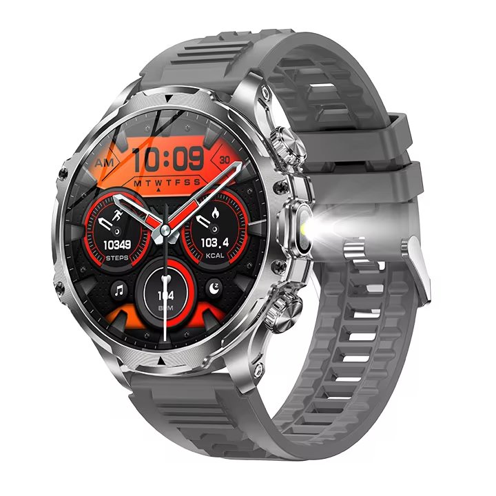 2024 AK75 Smart watch 1.85Inch 700mAH Sport Flashlight BT Call blood pressure monitoring Waterproof Smartwatch for Men